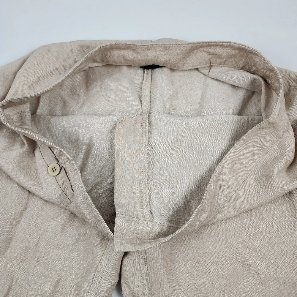 Eileen Fisher Pants Womens Medium Beige Tan Linen Blend 34x33 - Picture 5 of 9